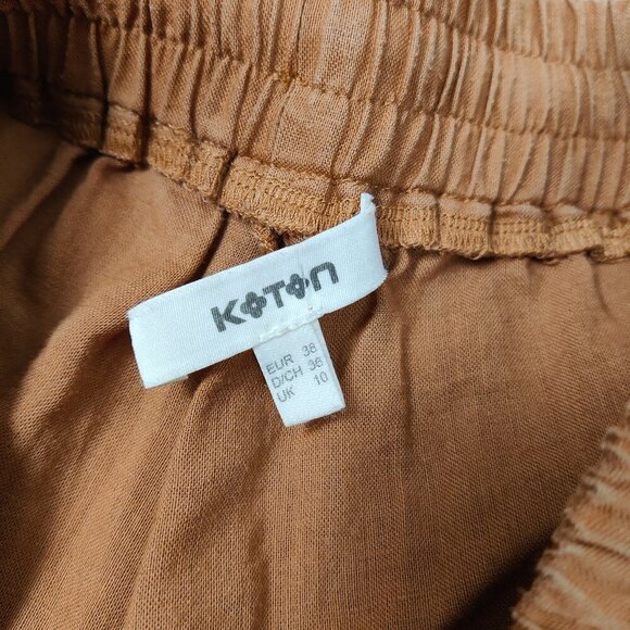 Koton Women's Pull-on Pants in Brown Size EU 38 Lightweight Summer Beach - Picture 4 of 10